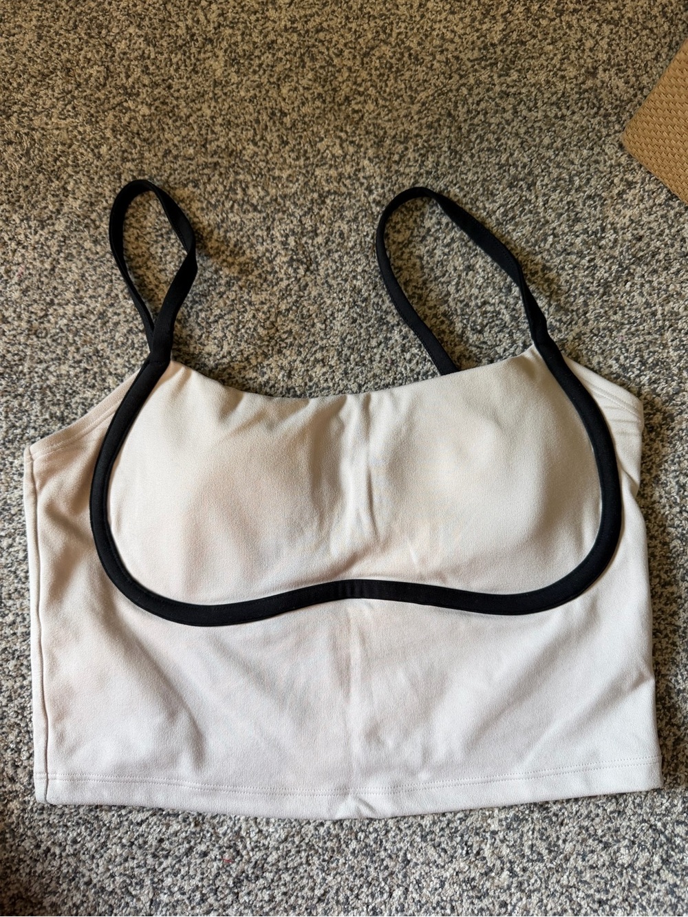 Gilly Hicks Cream Cropped Bandeau Top with Black Trim